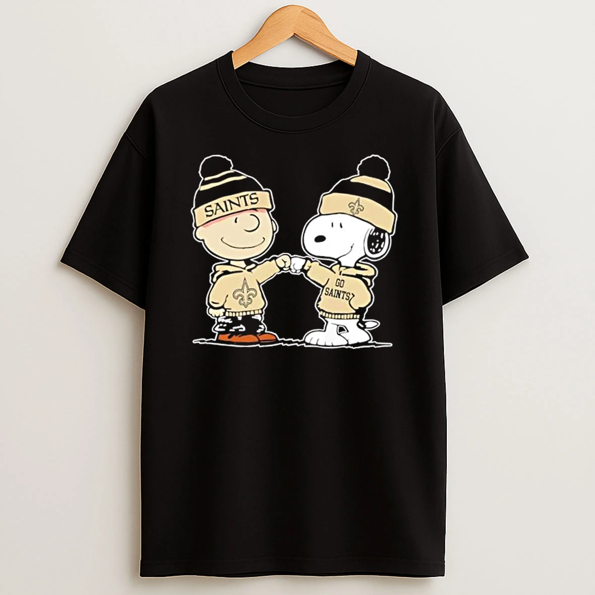 Peanuts Charlie Brown Fist Bump Snoopy X New Orleans Saints Football T Shirt