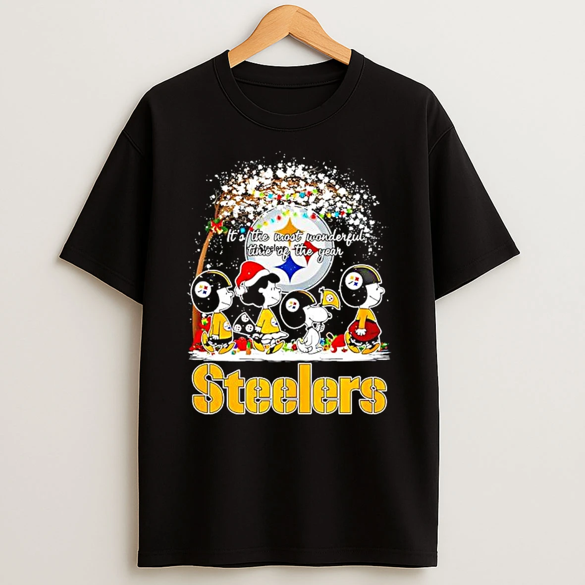 Peanuts Christmas Pittsburgh Steelers Fan Its The Most Wonderful Time Of The Year T Shirt