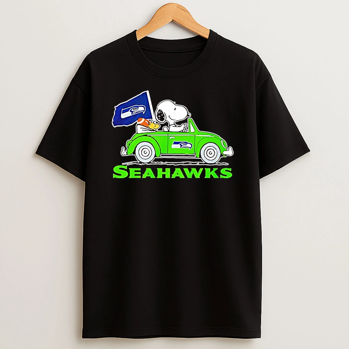 Peanuts Snoopy And Woodstock Seattle Seahawks T Shirt