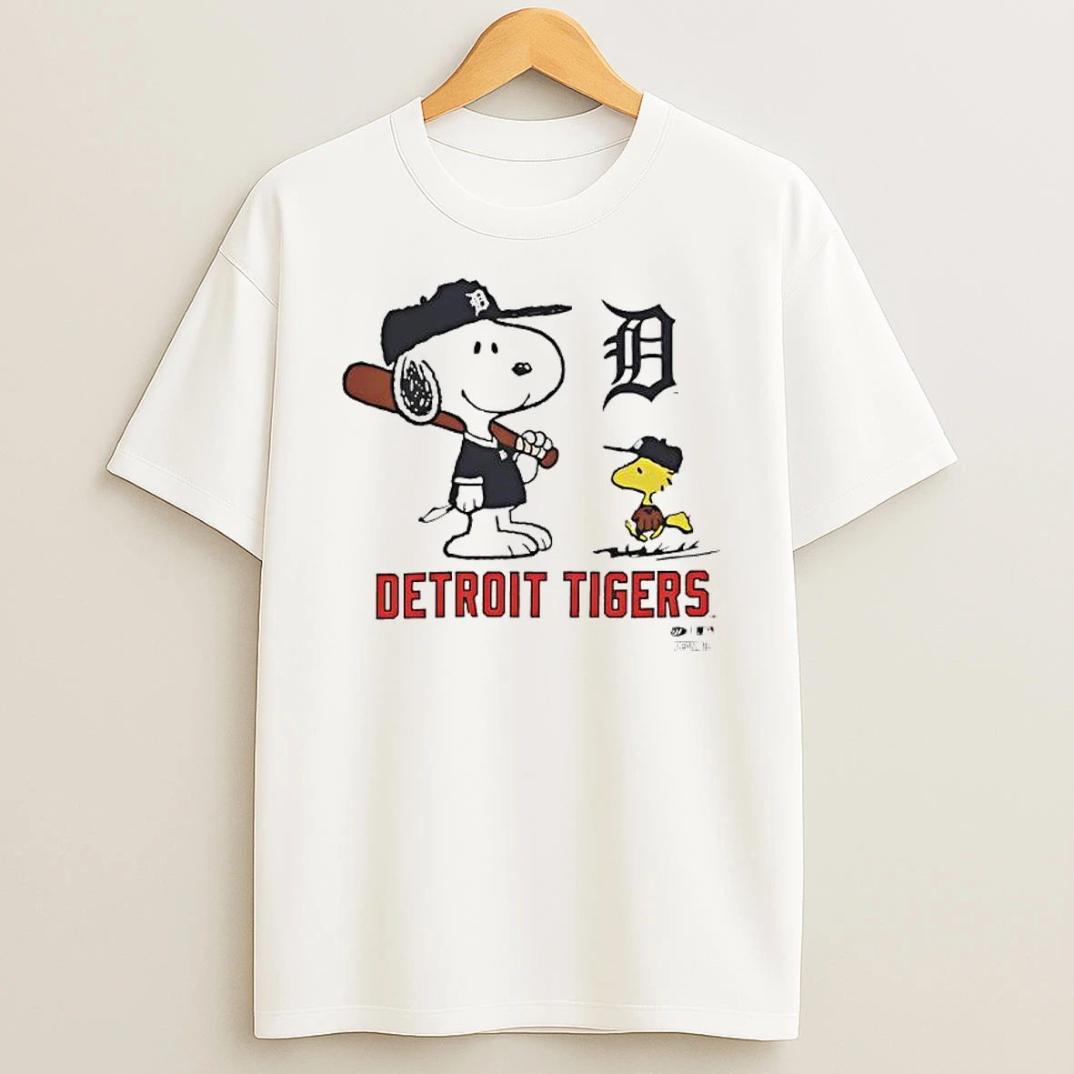 Peanuts Snoopy And Woodstock With Detroit Tigers Toddler T Shirt