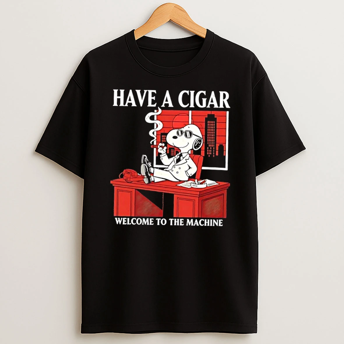 Peanuts Snoopy Have A Cigar Welcome To The Machine T Shirt