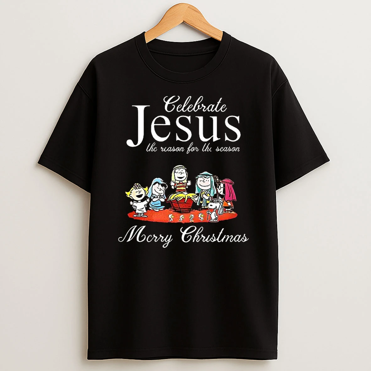 Peanuts Cartoon Celebrate Jesus The Reason For The Season Merry Christmas T Shirt