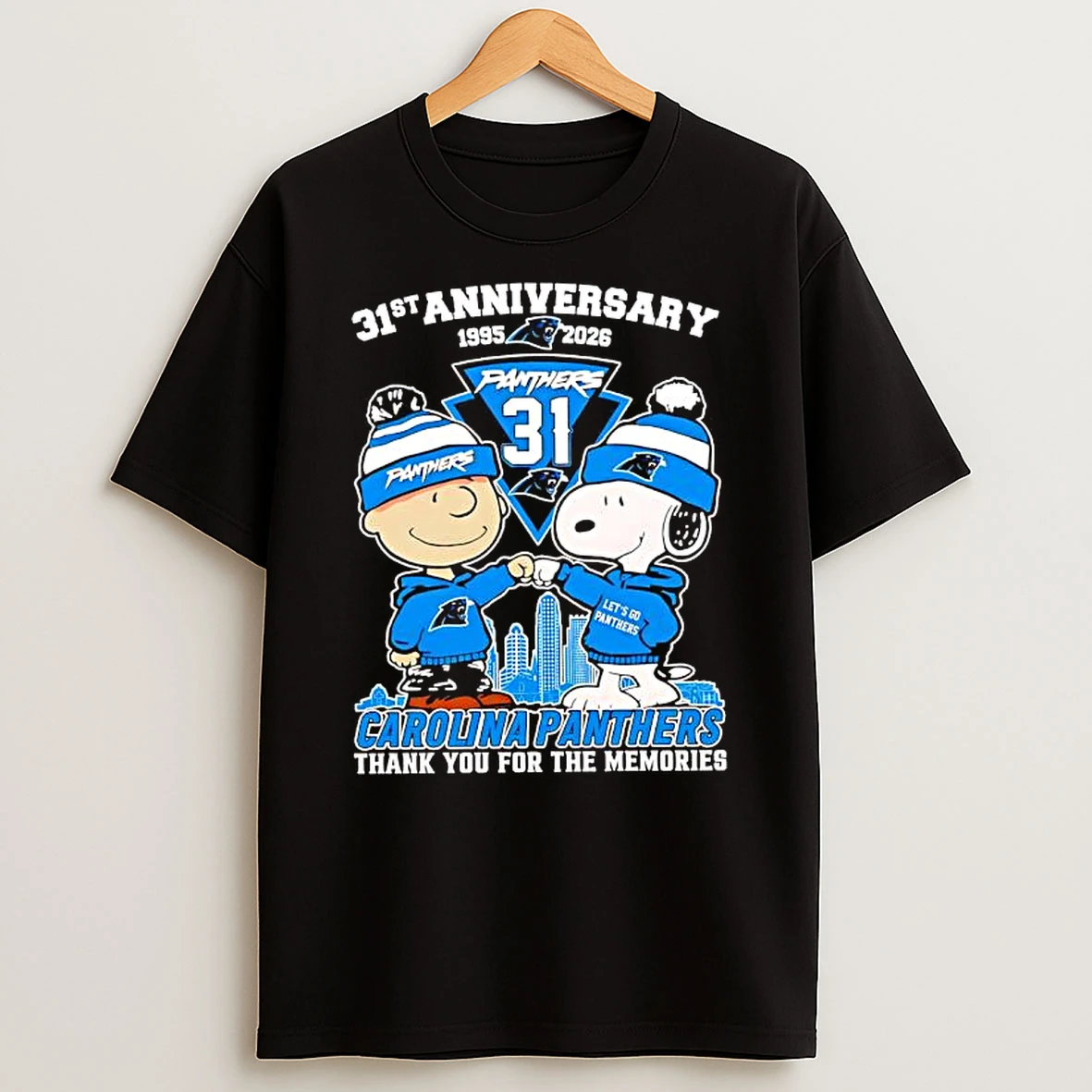 Peanuts With Carolina Panthers 30th Anniversary Thank You For The Memories T Shirt