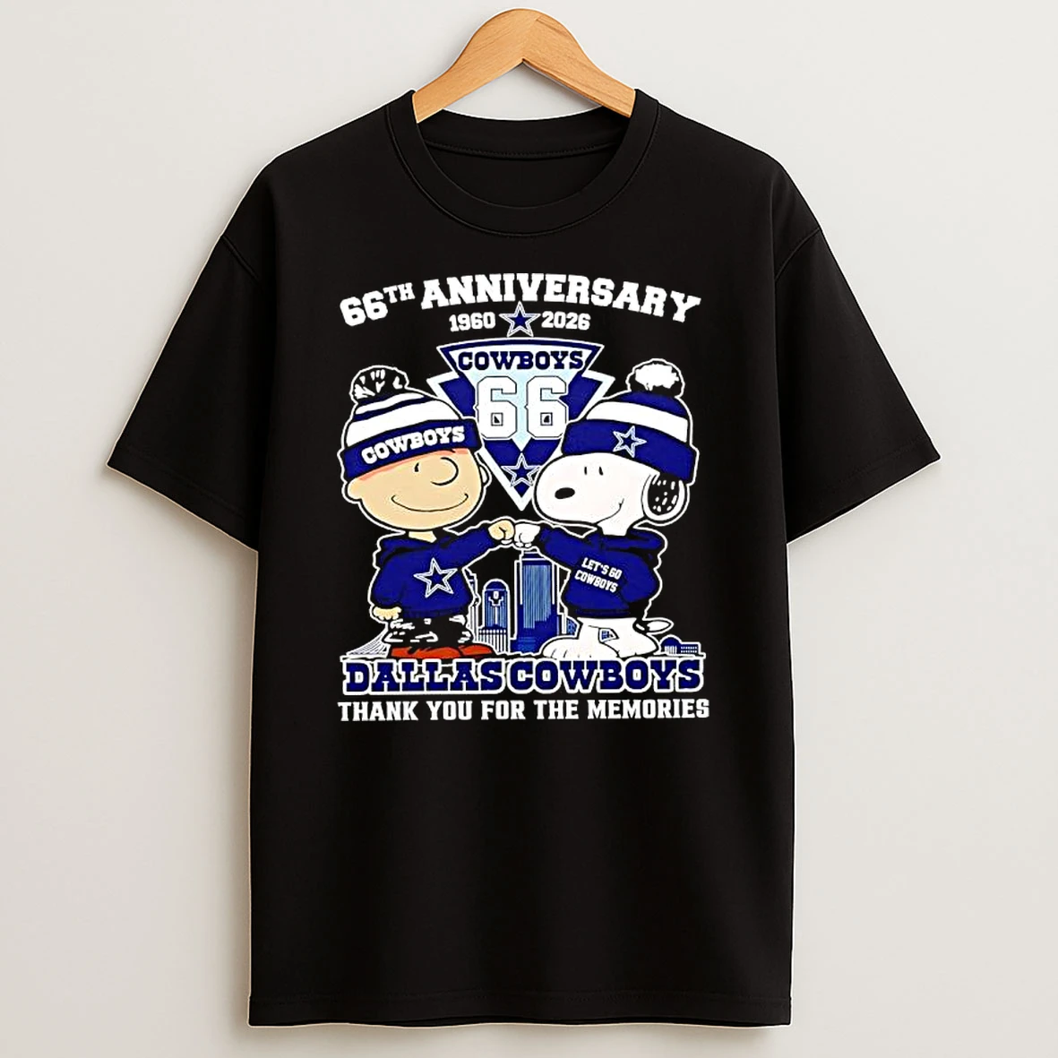 Peanuts With Dallas Cowboys 66th Anniversary Thank You For The Memories T Shirt