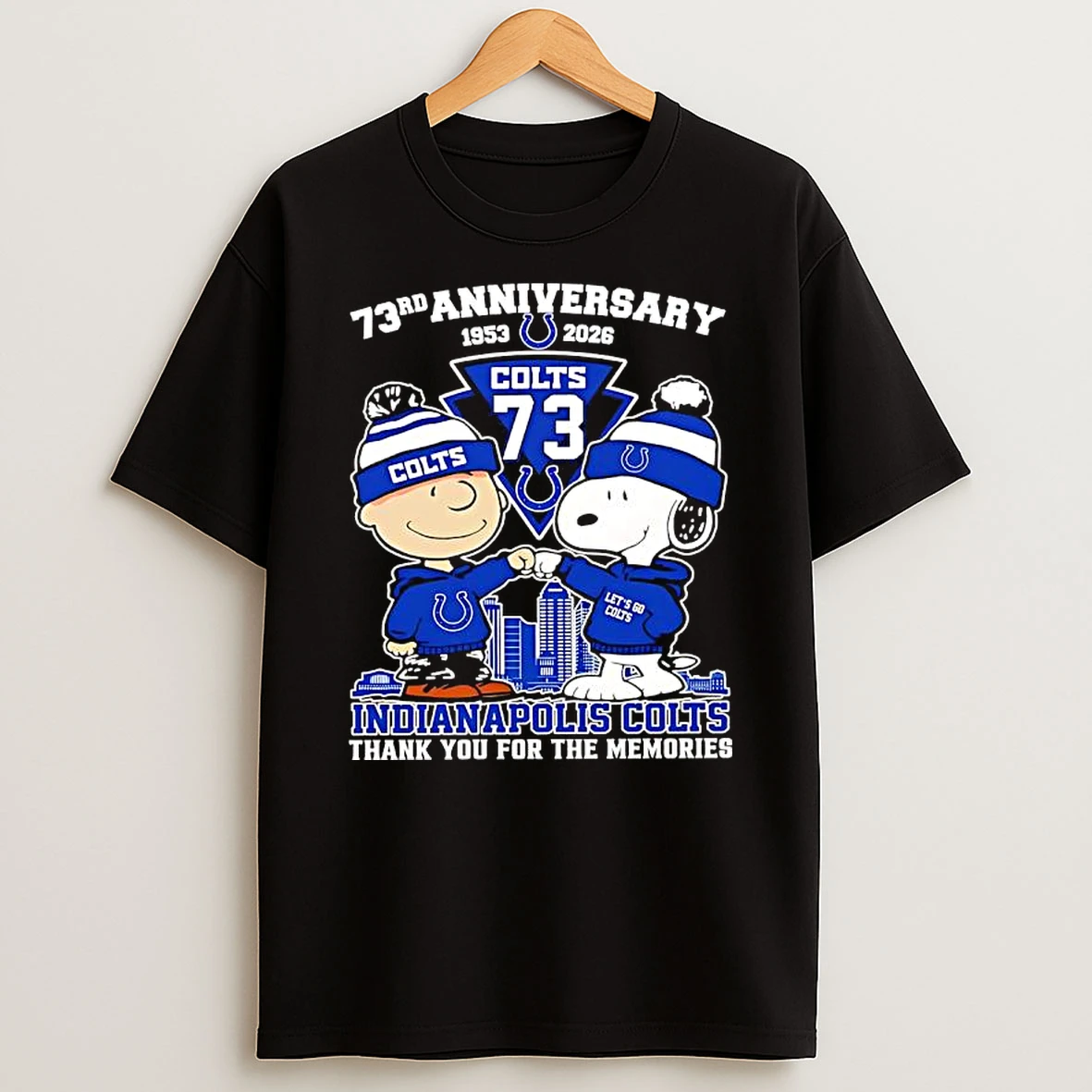 Peanuts With Indianapolis Colts 73rd Anniversary Thank You For The Memories T Shirt