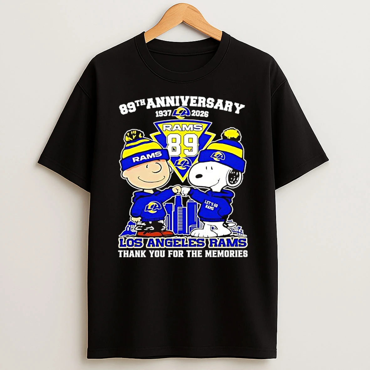 Peanuts With Los Angeles Rams 89th Anniversary Thank You For The Memories T Shirt