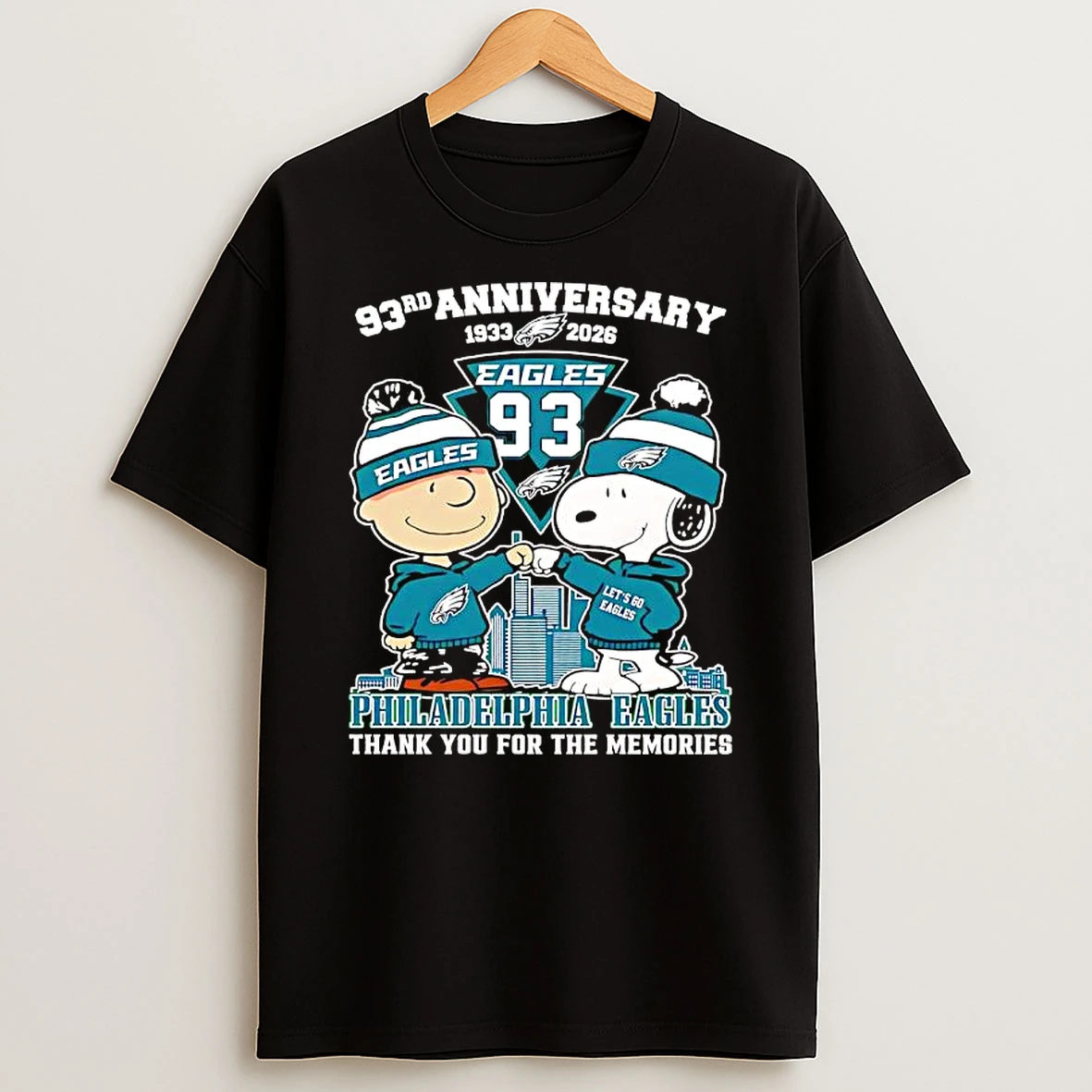Peanuts With Philadelphia Eagles 93rd Anniversary Thank You For The Memories T Shirt