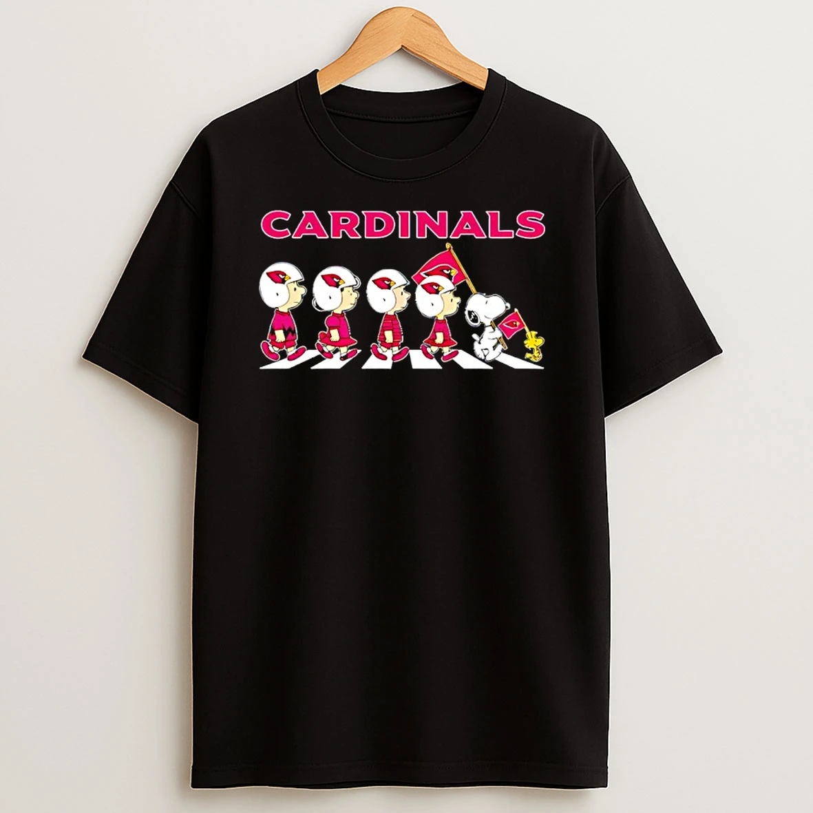 Peanuts X Arizona Cardinals Football Flag Walking T Shirt