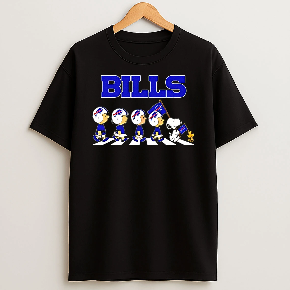 Peanuts X Buffalo Bills Football Flag Walking T Shirt