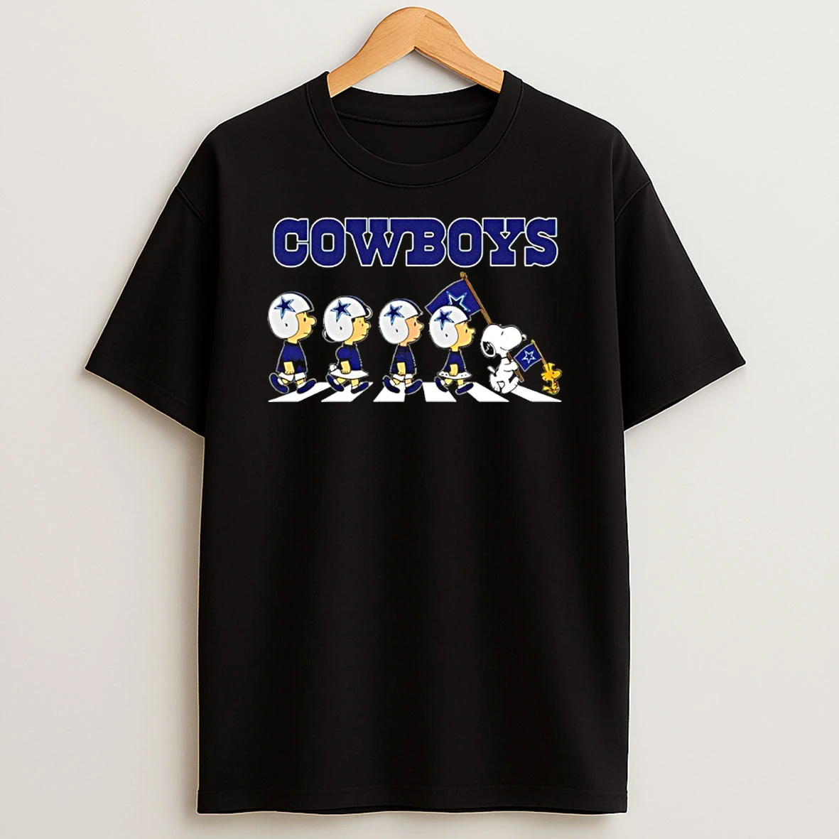 Peanuts X Dallas Cowboys Football Flag Walking T Shirt