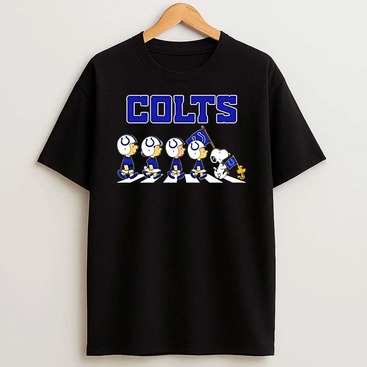 Peanuts X Indianapolis Colts Football Flag Walking T Shirt
