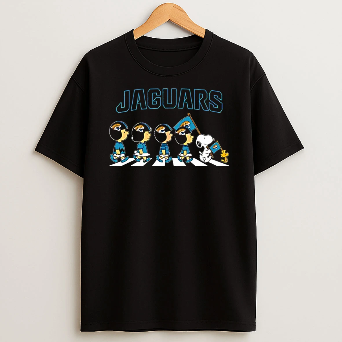 Peanuts X Jacksonville Jaguars Football Flag Walking T Shirt