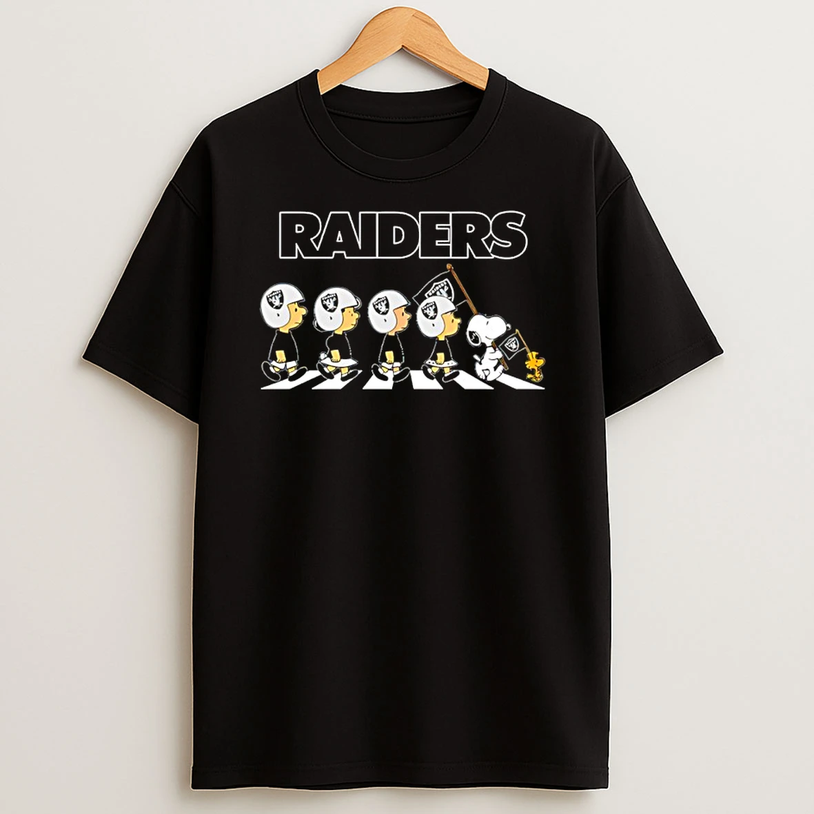 Peanuts X Las Vegas Raiders Football Flag Walking T Shirt