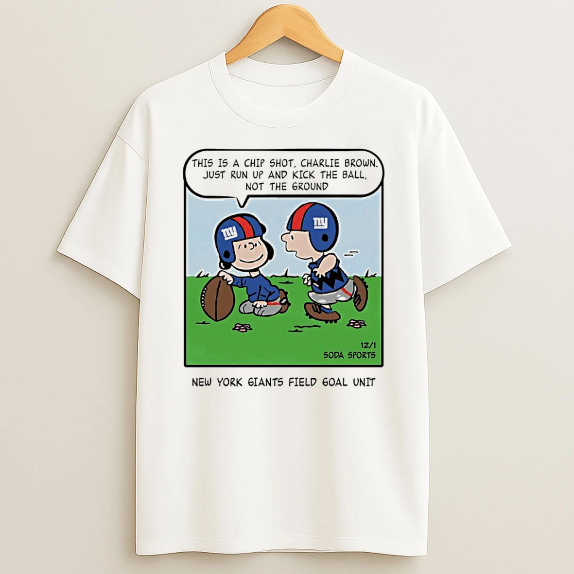 Peanuts X New York Giants Field Goal Unit This Is Chip Shot Charlie Brown T Shirt