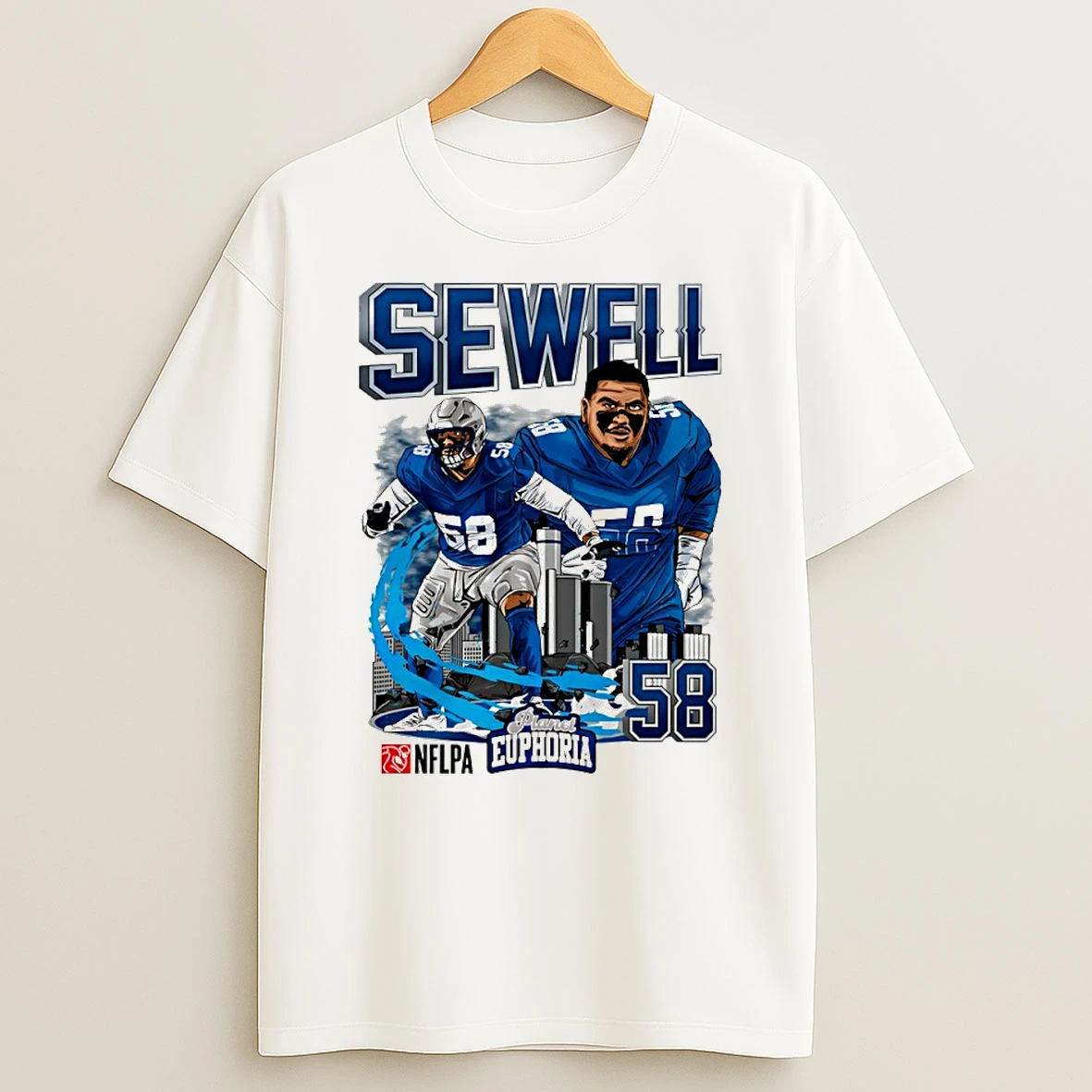Penei Sewell 58 Detroit Lions Football Comic Circle T Shirt