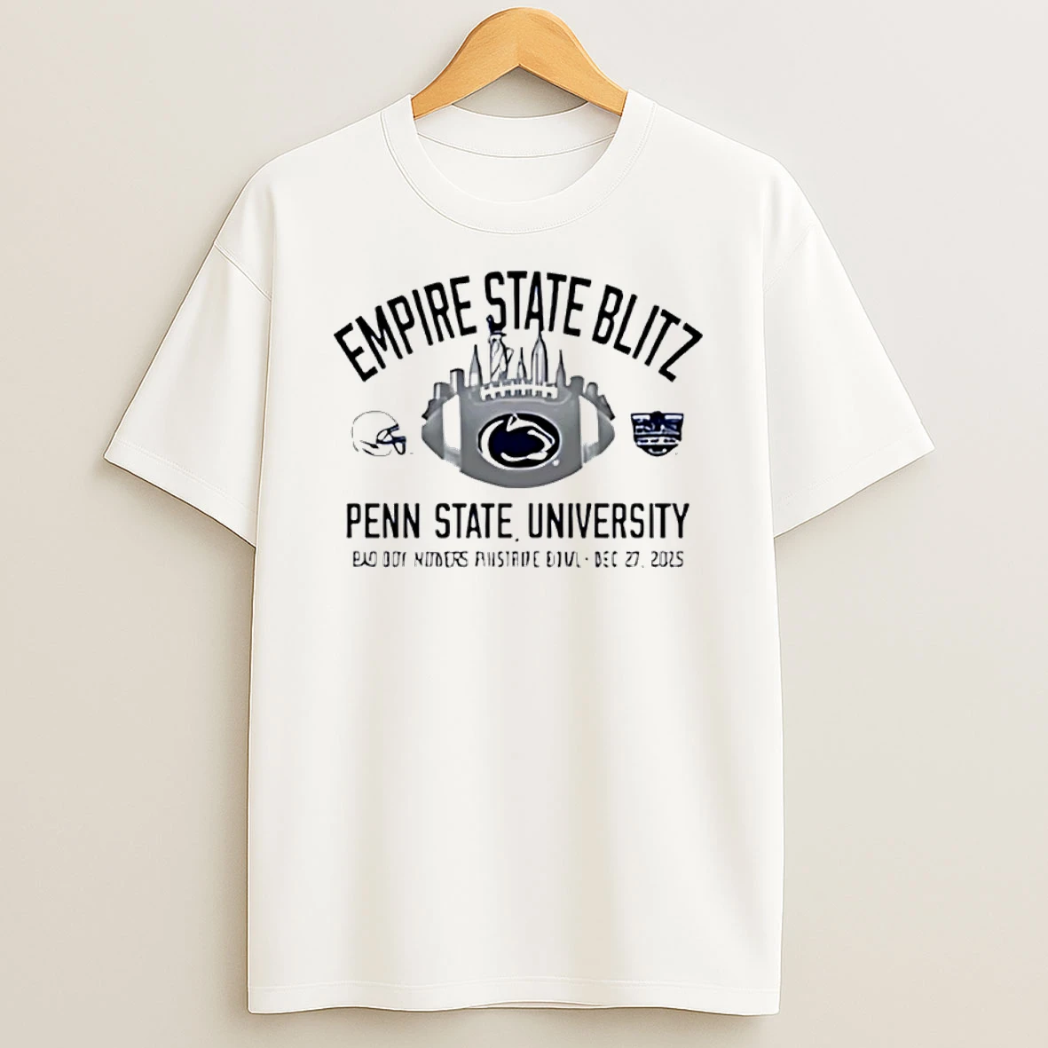 Penn State 2025 Pinstripe Bowl Empire State Blitz City Skyline T Shirt