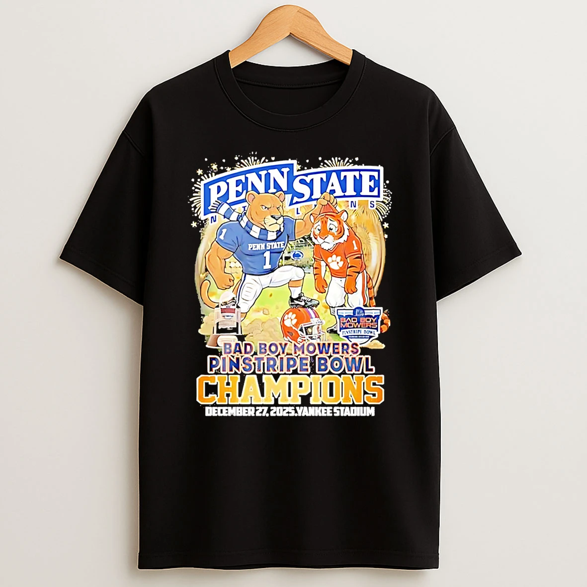 Penn State Mascot Pinstripe Bowl Champions T Shirt