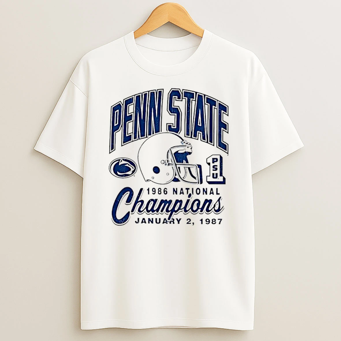 Penn State Nittany Lions 1986 National Champions Helmet T Shirt