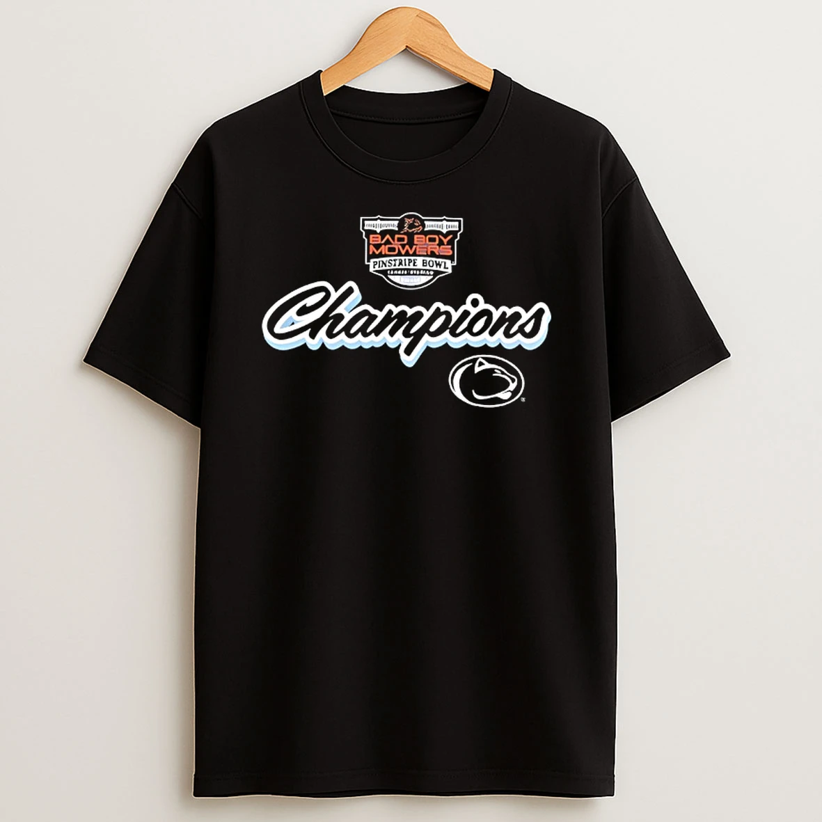 Penn State Nittany Lions Bad Boy Mowers Pinstripe Bowl Champions 2025 T Shirt