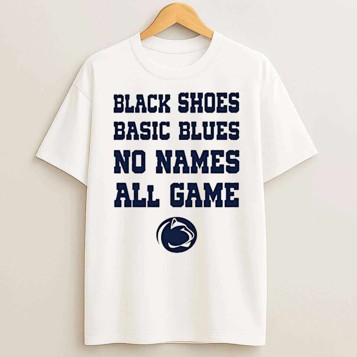 Penn State Nittany Lions Black Shoes Basic Blues No Names All Game T Shirt