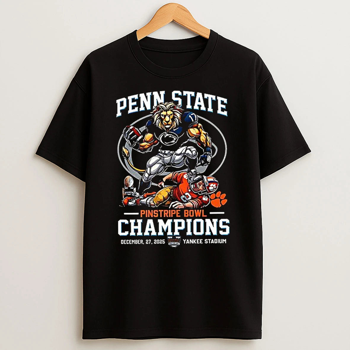 Penn State Nittany Lions Pinstripe Bowl Champions Mascot T Shirt