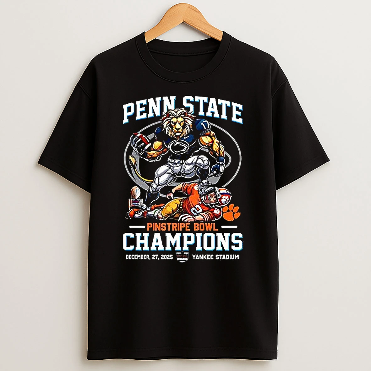 Penn State Nittany Lions Beat Clemson Tigers Ncaa Pinstripe Bowl 2025 Yankee Stadium T Shirt