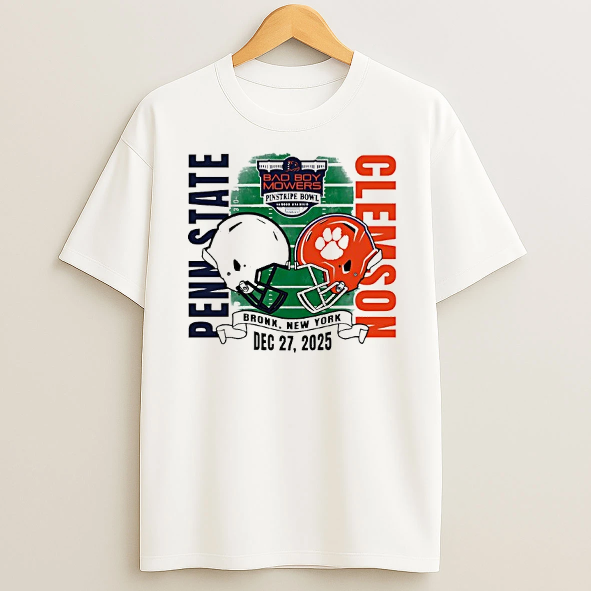 Penn State Vs Clemson 2025 Pinstripe Bowl Dueling Helmet T Shirt