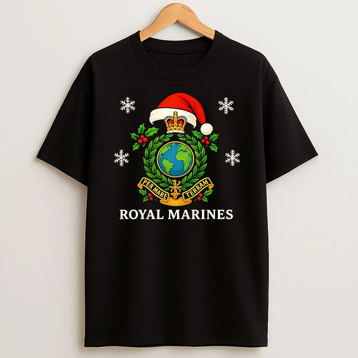 Per Mare Per Terram Royal Marines Christmas T Shirt