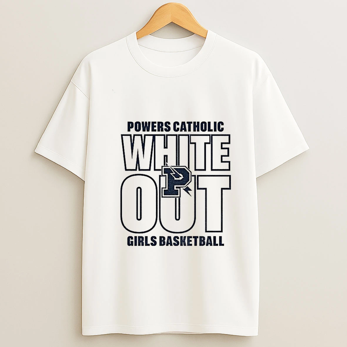 Petoskey Powers Catholic White Out Girls Basketball T Shirt