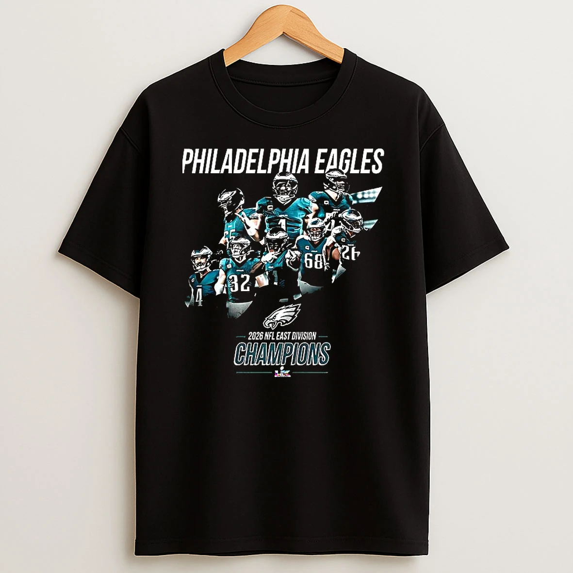 Philadelphia Eagles 2026 Nfc East Division Championship Player Collage Logo T Shirt