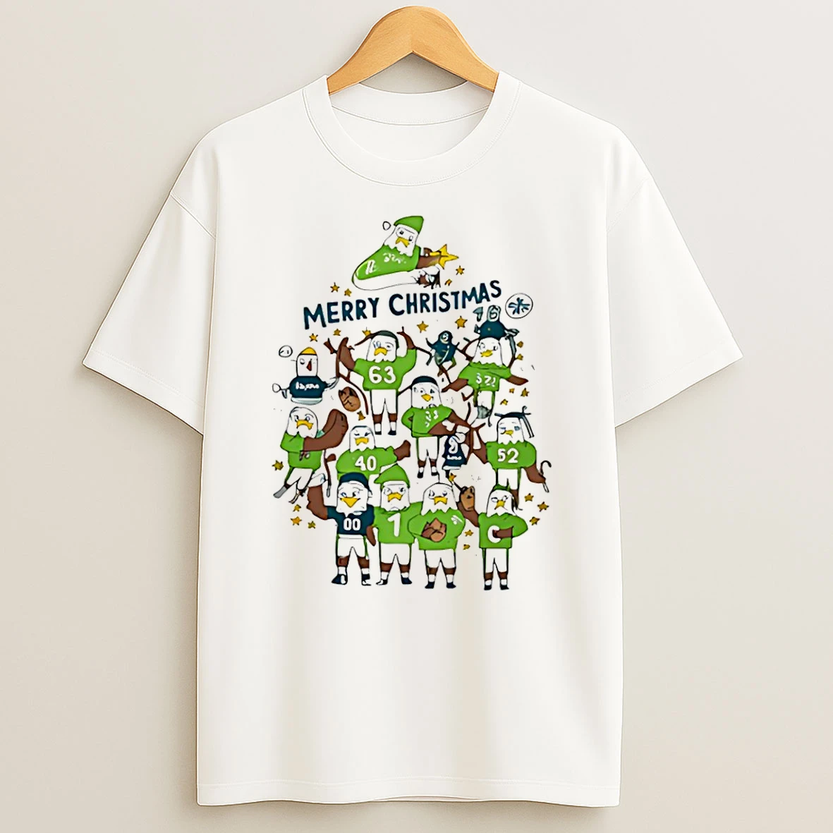 Philadelphia Eagles Bird Philly Merry Christmas T Shirt
