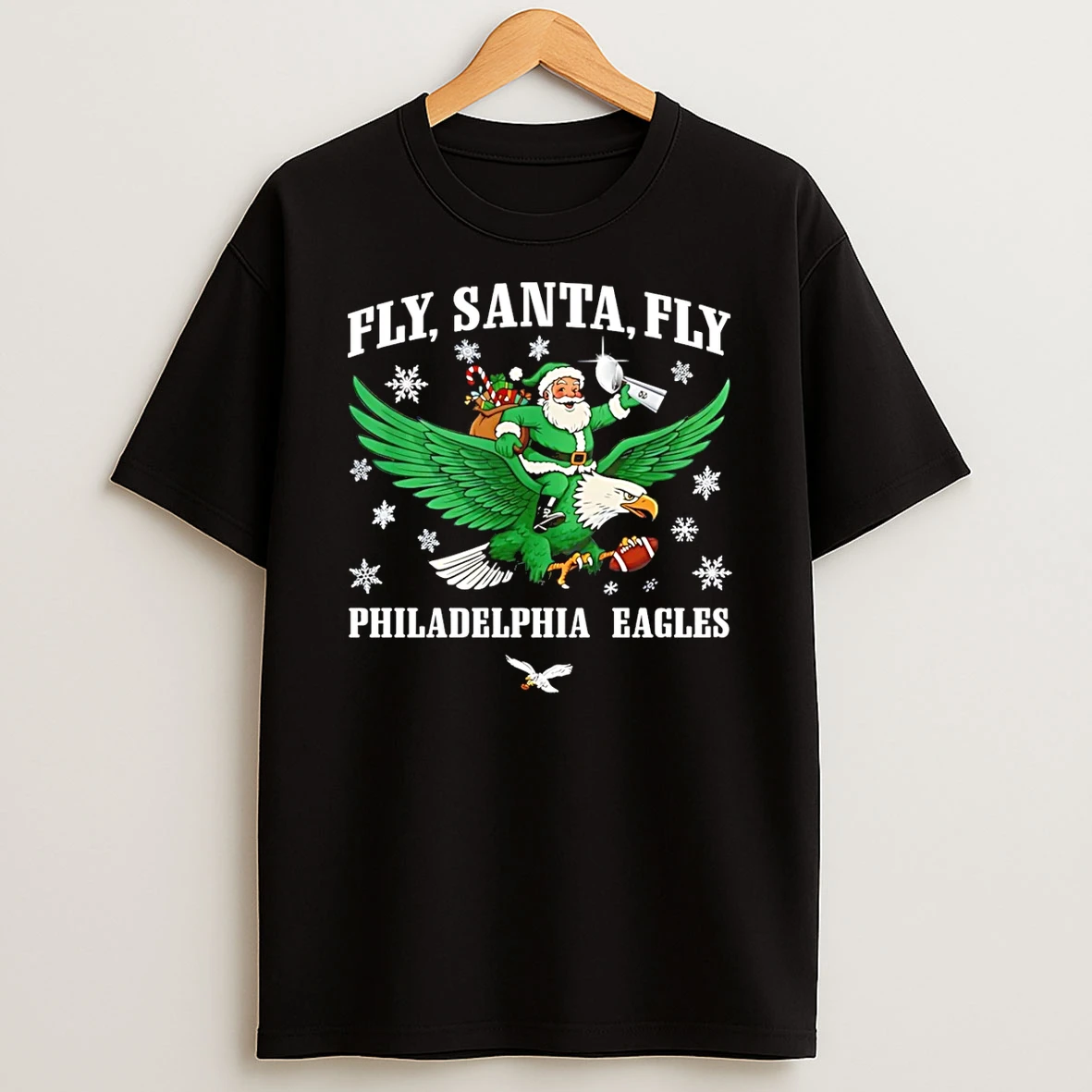 Philadelphia Eagles Fly Santa Fly Christmas T Shirt