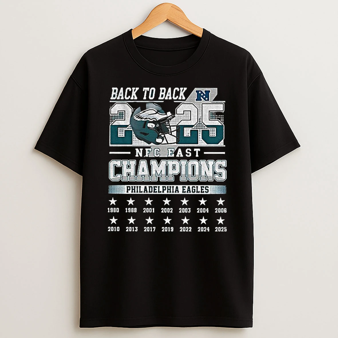 Philadelphia Eagles Football Back To Back Nfc 1980 2025 Champions T Shirt
