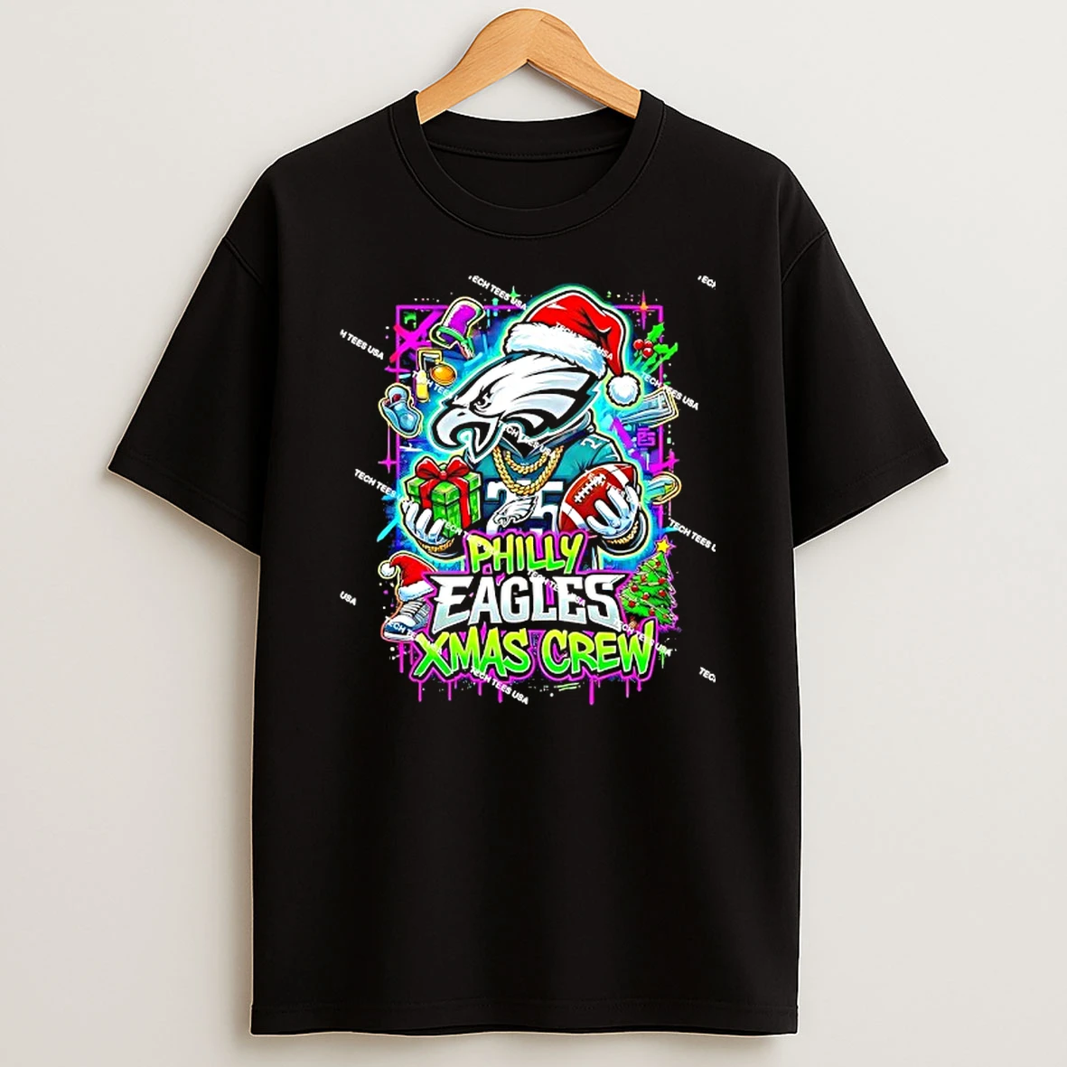 Philadelphia Eagles Football Philly Xmas Crew Christmas Holiday T Shirt