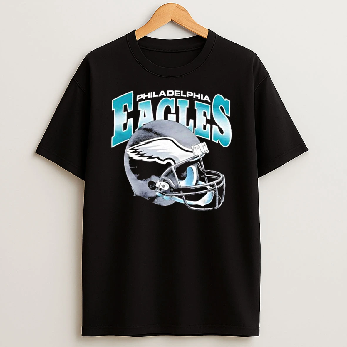 Philadelphia Eagles Gradient Football Helmet T Shirt