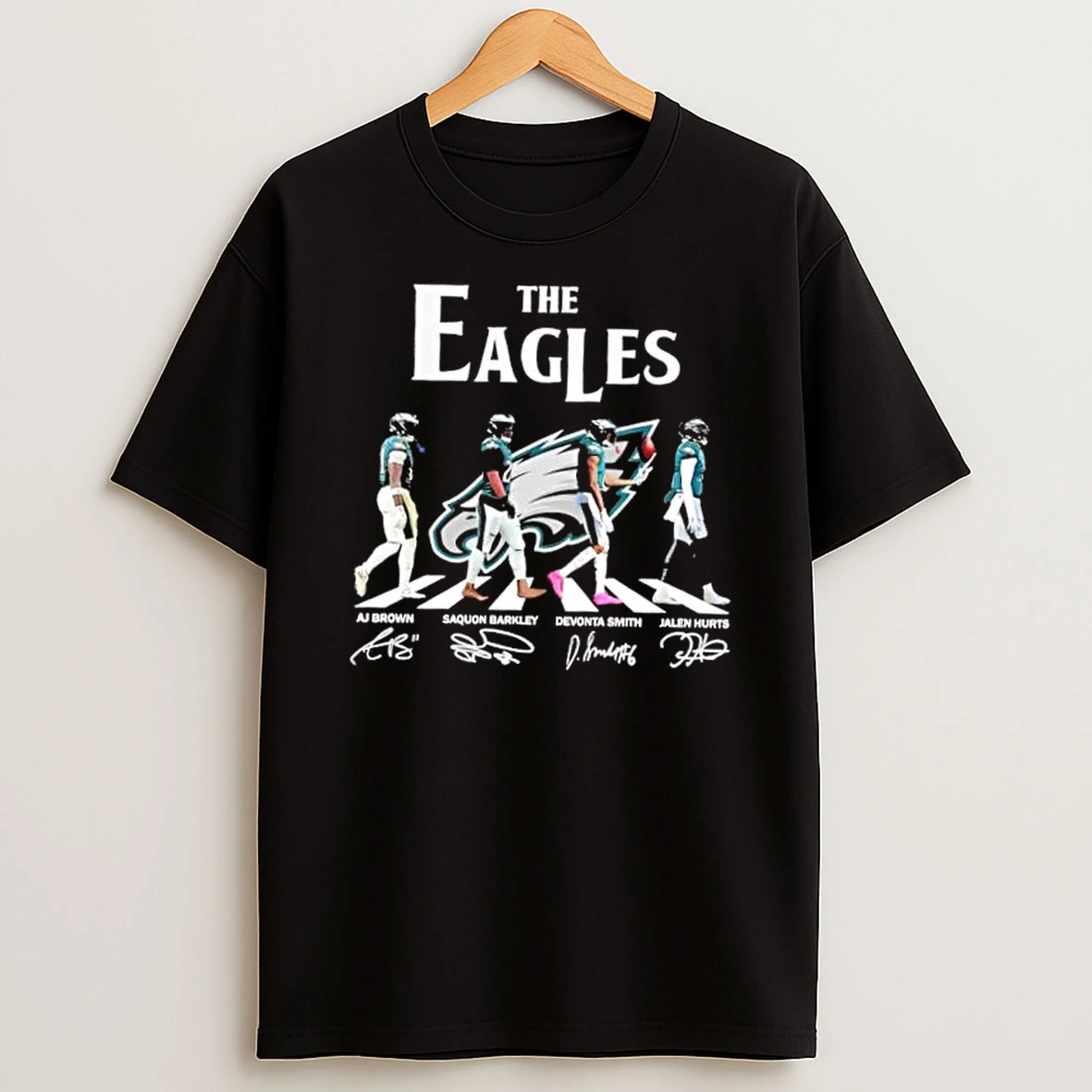 Philadelphia Eagles Jalen Hurts Devonta Smith Saquon Barkley Aj Brown Abbey Road Signatures T Shirt