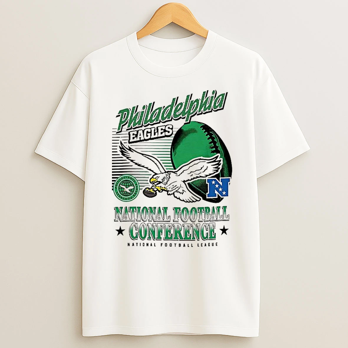 Philadelphia Eagles Nfl American Football Conference Logo Ball Retro T Shirt