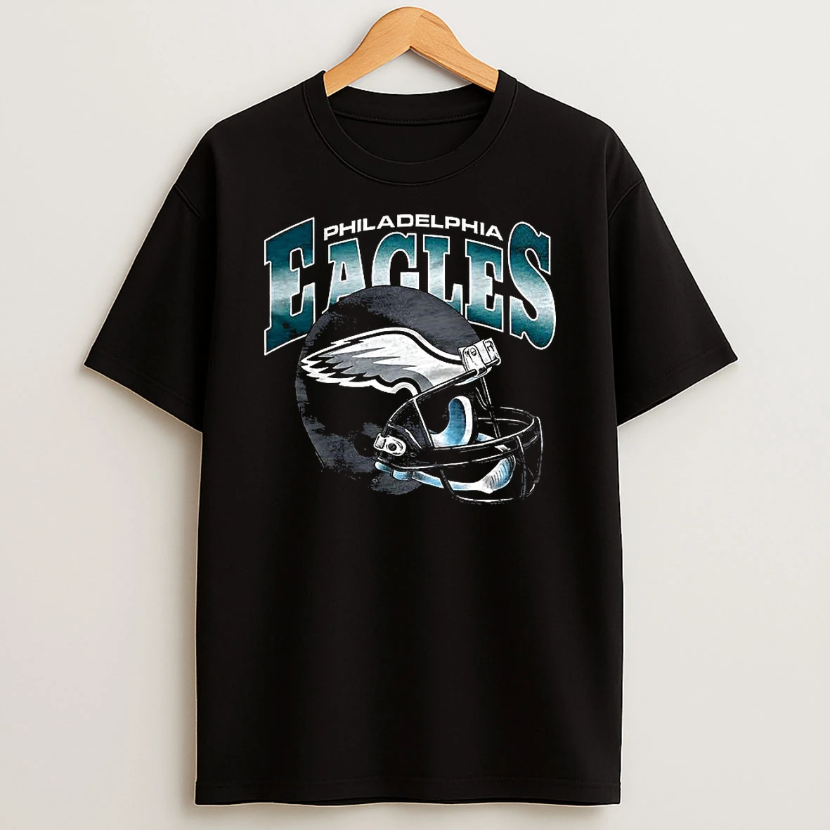 Philadelphia Eagles Nfl Logo Gradient Helmet Football Lover T Shirt