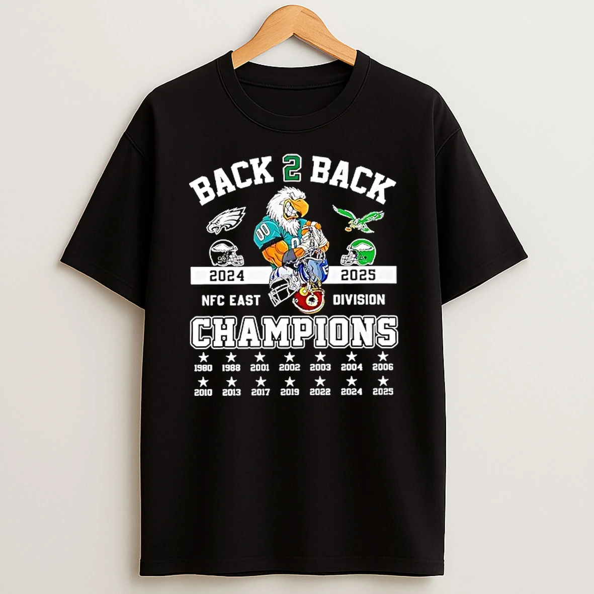 Philadelphia Eagles Back To Back East Division Champions 2025 T Shirt
