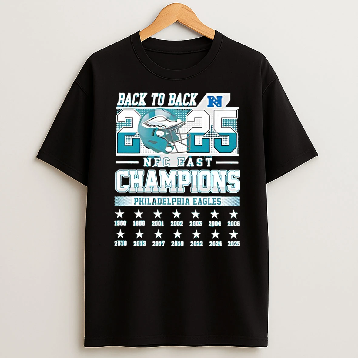 Philadelphia Eagles Football Nfc East Champions Back To Back 2025 T Shirt