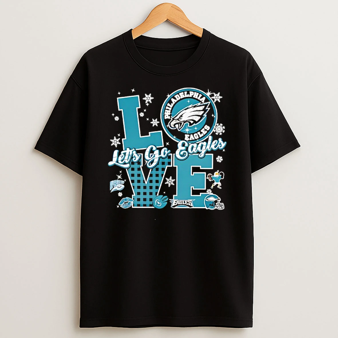 Philadelphia Eagles Football Love Lets Go Eagles Mascot And Logo T Shirt