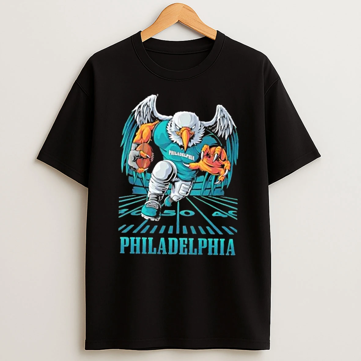 Philadelphia Eagles Football Mascot Hug The Ball T Shirt