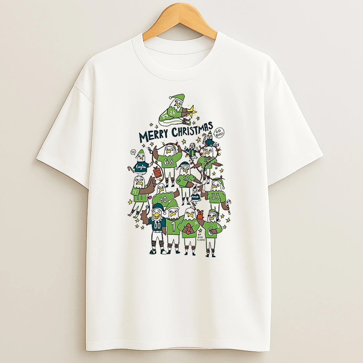Philadelphia Eagles Football Merry Christmas Mascot Tree T Shirt