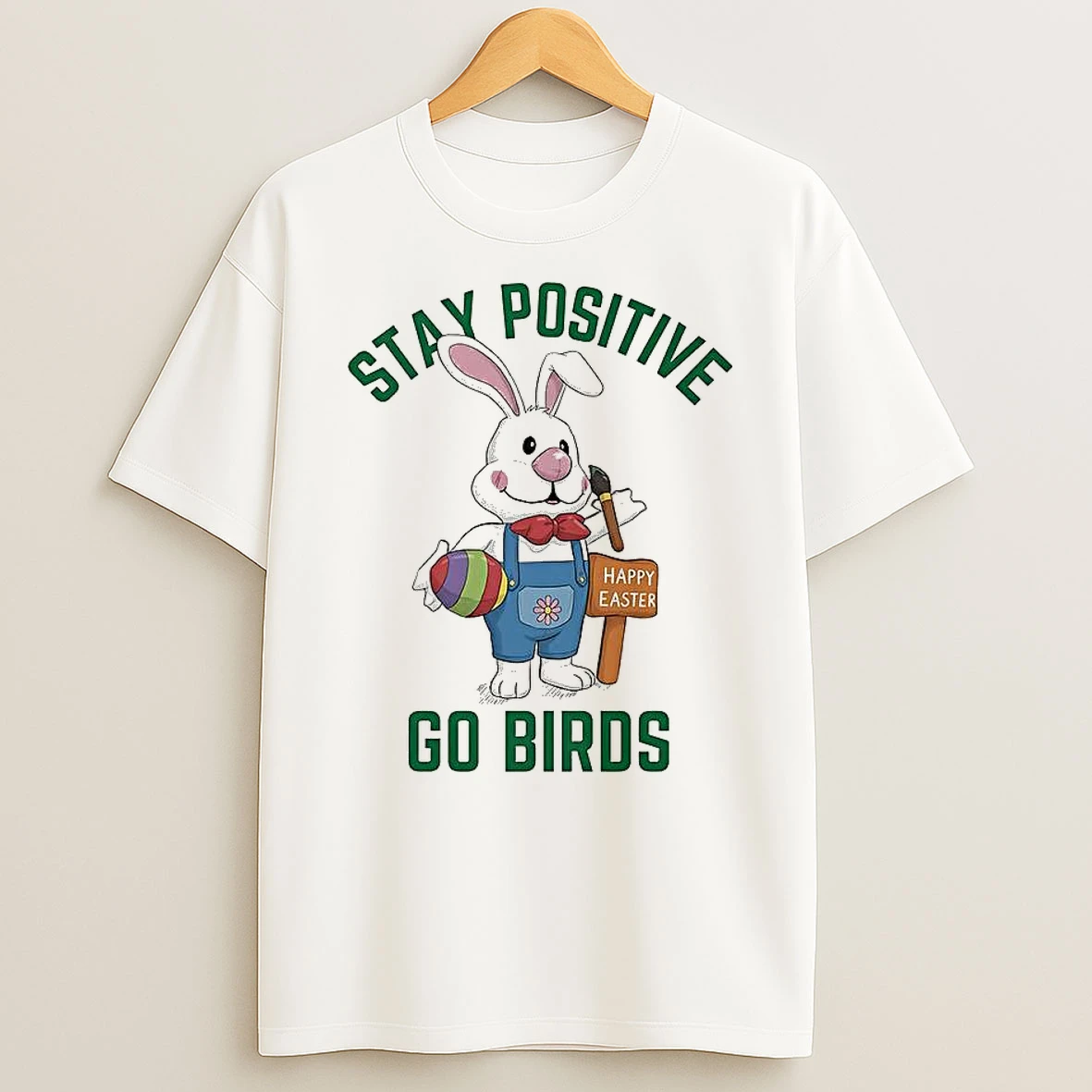 Philadelphia Eagles Football Stay Positivity Go Birds Rabbit Happy Easter T Shirt