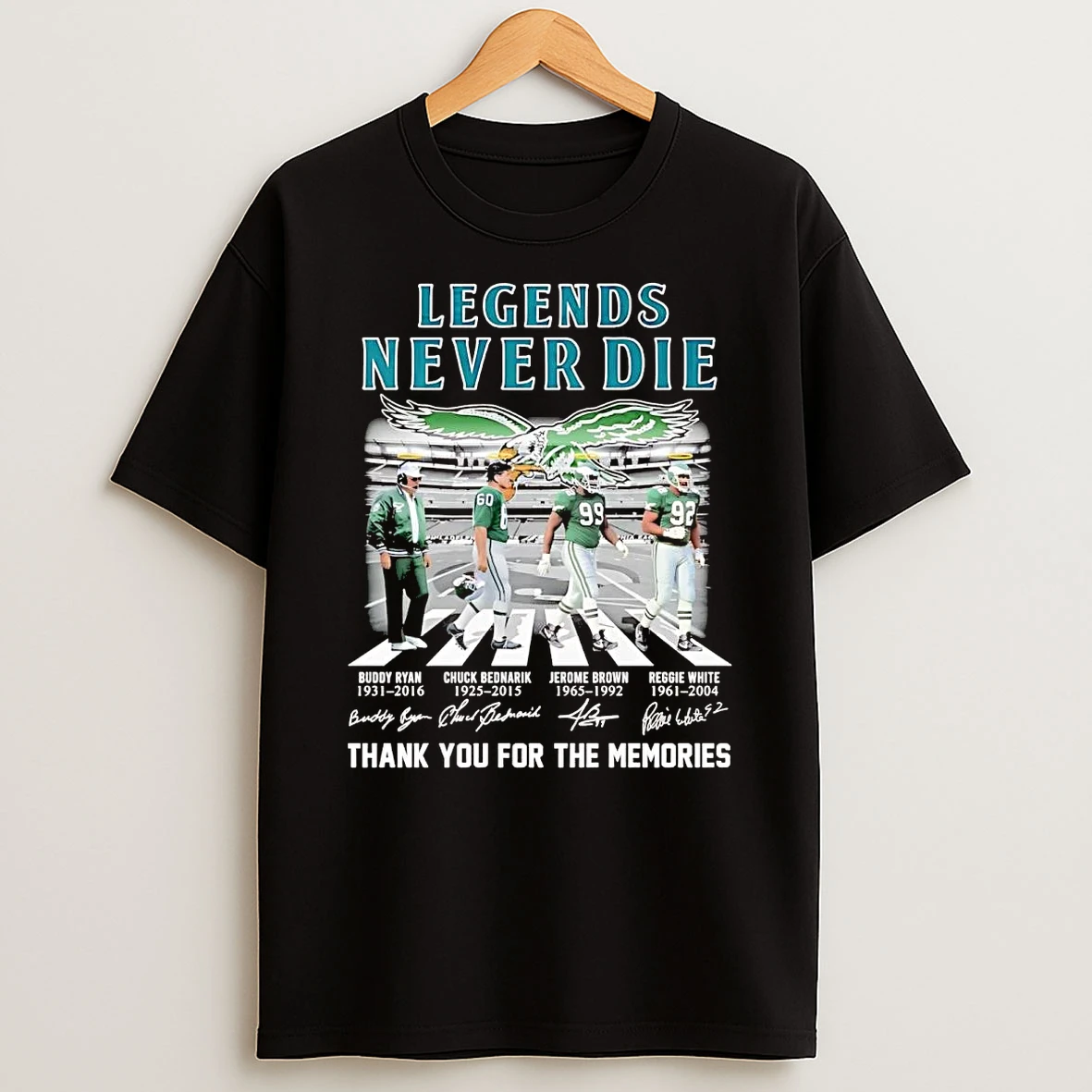 Philadelphia Eagles Legends Never Die Thank You For Memories Signatures T Shirt