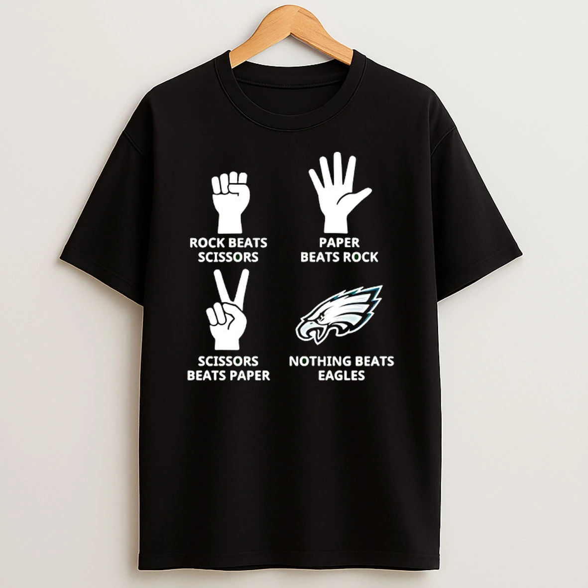 Philadelphia Eagles Nothing Beats Rock Beats Scissors Paper Beats Rock Scissors Beats Paper T Shirt