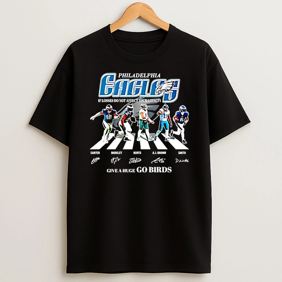 Philadelphia Eagles Players Carter X Barkley X Hurts X A J Brown X Smith Give A Huge Go Birds T Shirt