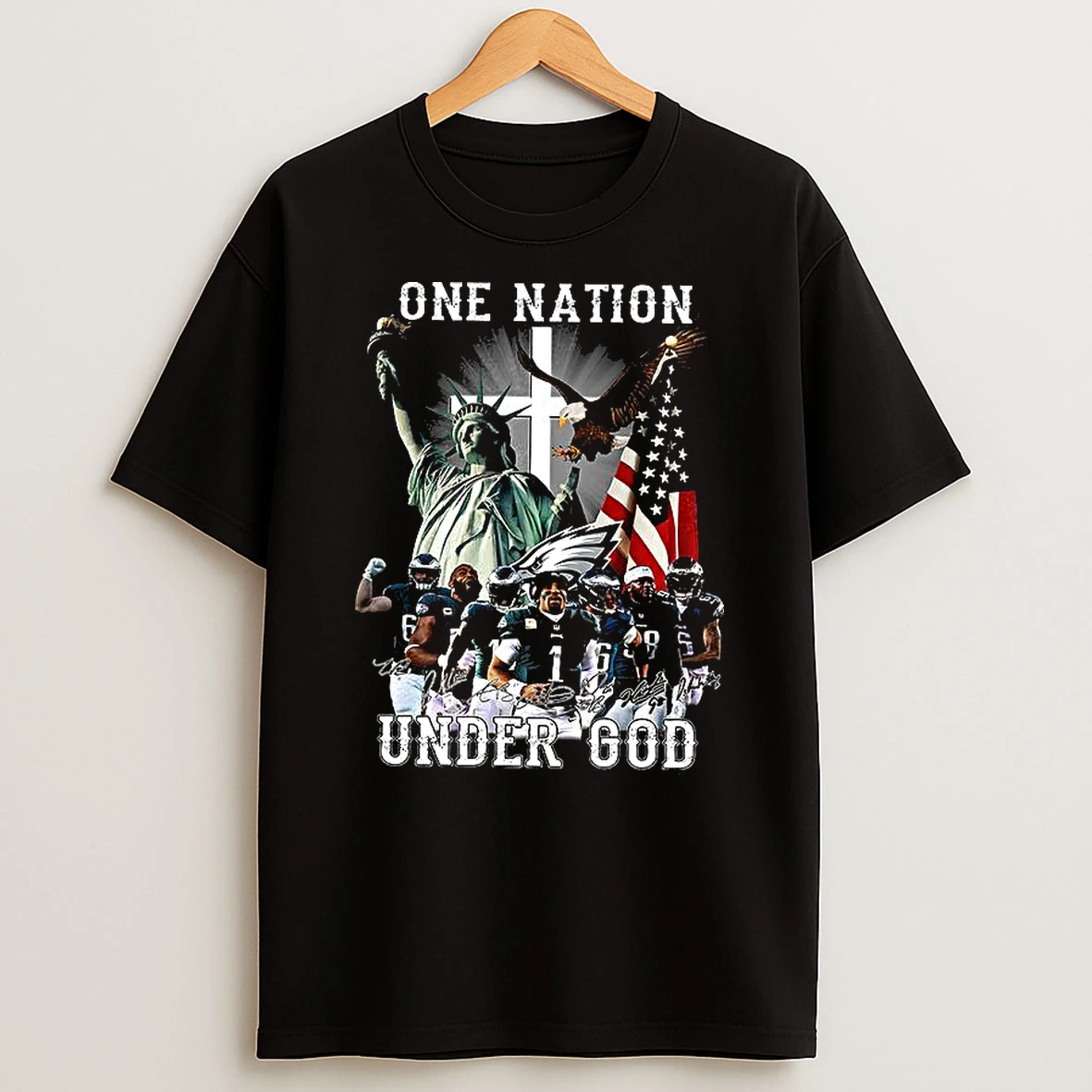 Philadelphia Eagles Teams One Nation Under God Signature T Shirt