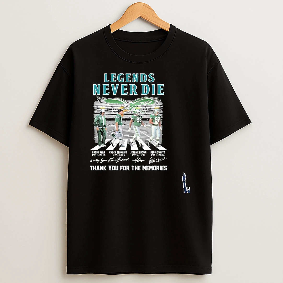 Philadelphia Legends Never Die Player Abbey Road Signature Thank You For The Memories T Shirt