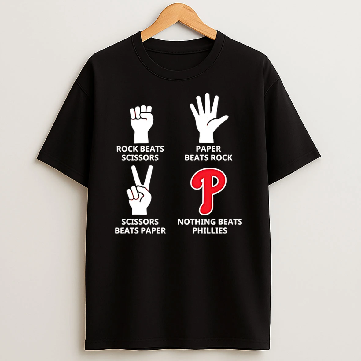 Philadelphia Phillies Nothing Beats Rock Beats Scissors Paper Beats Rock Scissors Beats Paper T Shirt